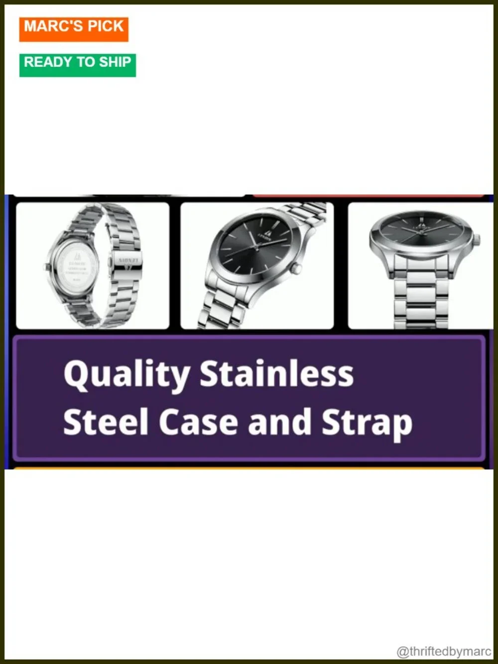Waterproof Stainless Steel Watch Analog Quartz Fashion Business Designer